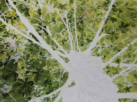 painting some leaves darker with a watercolor wash of sap green and Madder lake