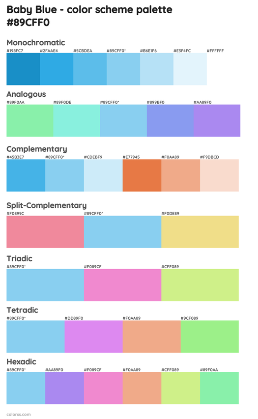 Baby Blue Color Scheme Palettes