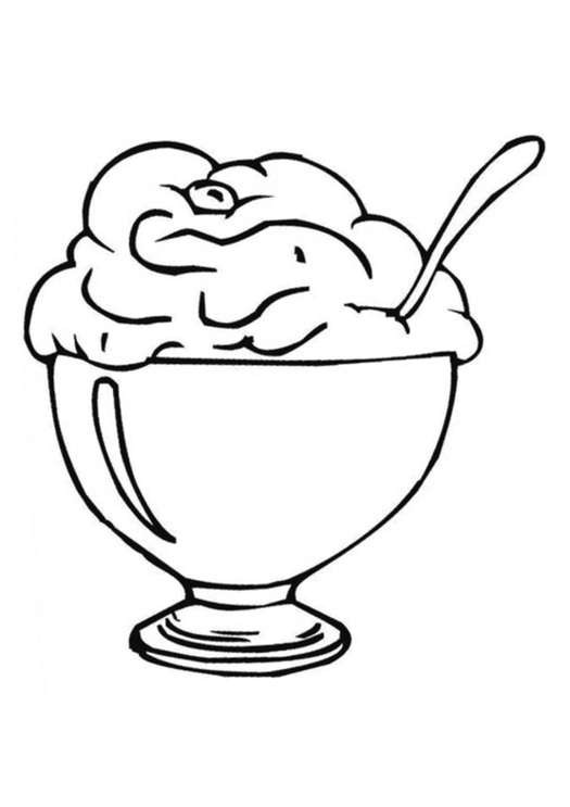 Bowl Of Ice Cream Coloring Page