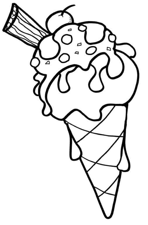 Ice Cream Cone Coloring Page