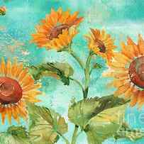 Arianna Sunflowers Horizontal by Paul Brent