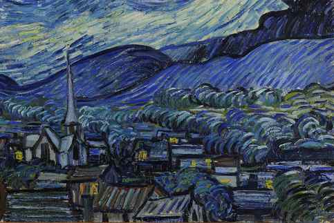 Close-up of Starry Night by Vincent Van Gogh