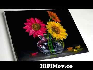 View Full Screen: flower painting 124 flower acrylic painting for beginners.jpg