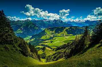Mountain Landscape, green hills, Nature, Mountains, Blue, Beautiful HD wallpaper
