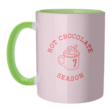 Hot chocolate season - unique mug by The Girl Next Draw