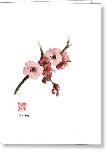 Cherry Blossom Flower Painting, Cherry Blossom Painting, Pink Cherry Home Decor, Plum flower Print by Mariusz Szmerdt