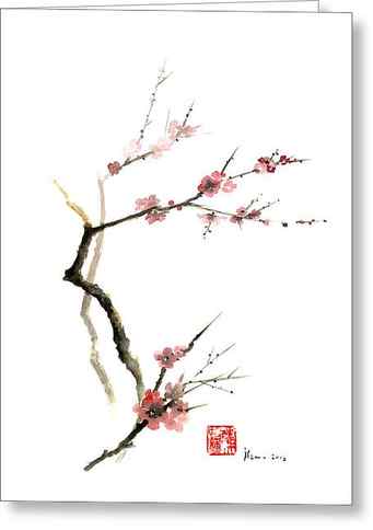 Japanese Sakura Painting, Japanese Sakura Wall Decor, Japanese Sakura Home Decor by Mariusz Szmerdt