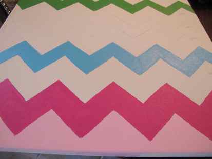 DIY Chevron Canvas Art 