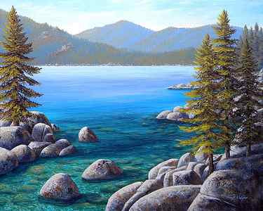Wall Art - Painting - Lake Tahoe Inlet by Frank Wilson