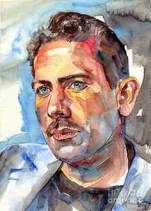 Wall Art - Painting - John Steinbeck Portrait by Suzann Sines