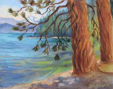 Wall Art - Painting - Tahoe Light Sugar Pine Point State Park by Karin Leonard