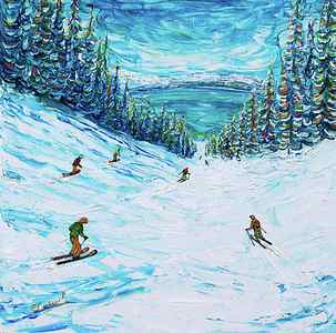 Wall Art - Painting - A Lake in Heavenly Called Tahoe by Pete Caswell