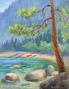 Wall Art - Painting - Summer at Lake Tahoe by Karin Leonard