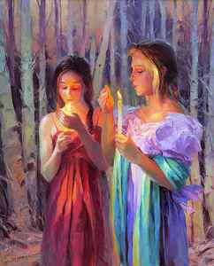 Wall Art - Painting - Light in the Forest by Steve Henderson