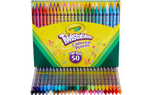 Crayola Twistables Colored Pencil Set, Kids Art Supplies, Fun Gifts For Boys And Girls, 50 Count