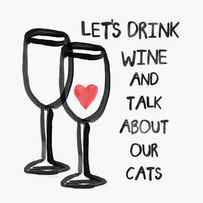 Wine and Cats- Art by Linda Woods by Linda Woods