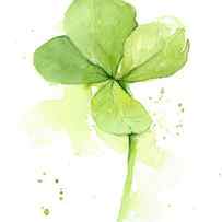 Clover Watercolor by Olga Shvartsur