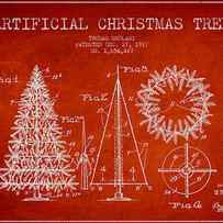 Artifical Christmas Tree Patent from 1927 - Red by Aged Pixel