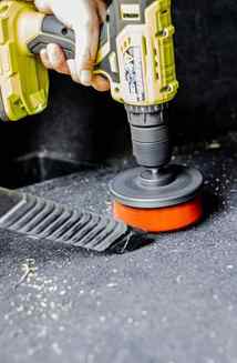 Drill Brush vacuuming carpet