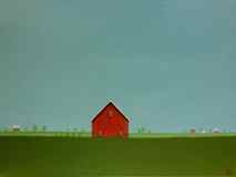 Original art for sale at UGallery.com | Red Barn on an Overcast Day by Sharon France | 3.060 zł | acrylic painting | 12