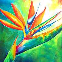 Bird of Paradise Flower - Intense Watercolor by Carlin Blahnik CarlinArtWatercolor