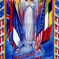 Welcome home our gallant boys Poster 1918 Restored by Vintage Treasure