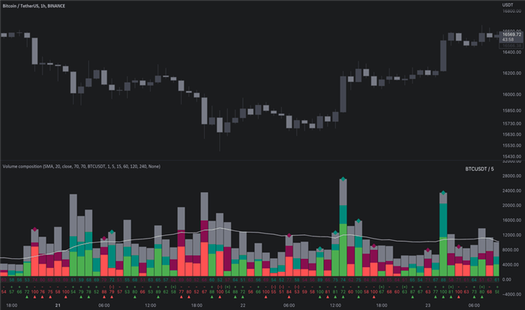 BTCUSDT: Volume composition / quantifytools