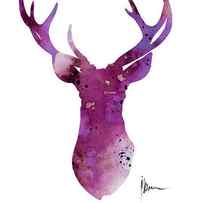 Abstract deer head artwork for sale by Joanna Szmerdt