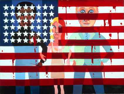 Faith Ringgold, American People Series #18: The Flag Is Bleeding, 1967