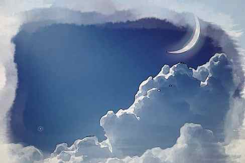cloud sky blue moon