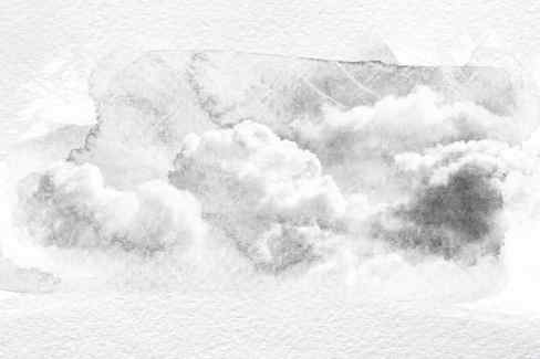 black and white watercolor clouds