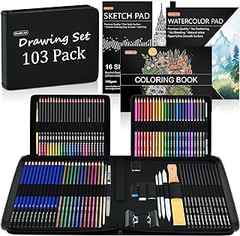 Shuttle Art Drawing Kit, 103 Pack Drawing Pencils Set, Sketching and Drawing Art Set with Colored Pencils, Sketch and Grap. 