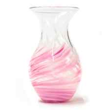 Medium Pink & White Swirl Vase