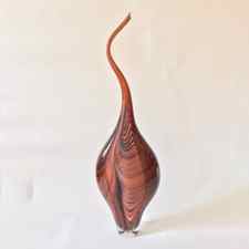 Tall Art Glass Cranberry Vase
