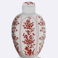 Chinoiserie Vase Vine Red by Fab Funky