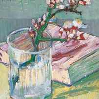 Still life a flowering almond branch by Vincent Van Gogh