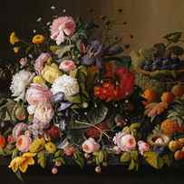 Flowers and Fruit by Severin Roesen