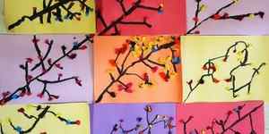 Make a Japanese Cherry Blossom Branch Using Ink and Tissue Paper