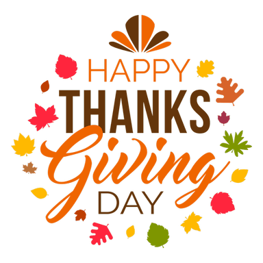 Happy thanksgiving day logo transparent png