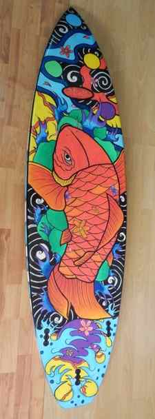 Surfboard paint with paint pens