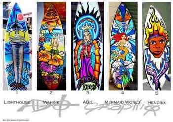 custom surfboard paint pen jobs