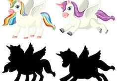 Unicorn silhouettes