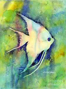 Wall Art - Painting - Angelfish I by Hailey E Herrera