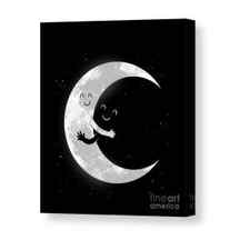 Moon Hug Canvas Print / Canvas Art by Digital Carbine