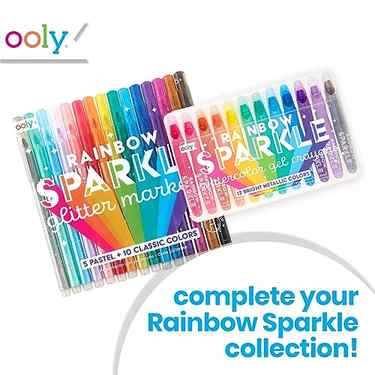 OOLY, Rainbow Sparkle Metallic Watercolor Gel Crayons, Art Supplies, Set of 12, Glitter Gel Watercolor Markers for Kids and Toddlers, Colorful Twistable Crayon Markers for School, Drawing and Coloring #4