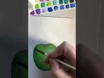 How to Paint a Watercolour Green Apple