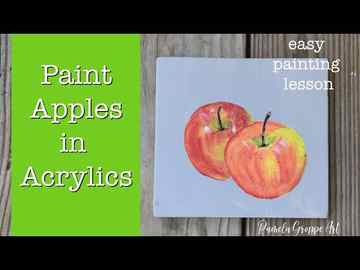 Paint an Apple in Acrylics easily beginner friendly lesson