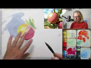 Lesson 01 How to paint an apple in watercolor with Amir Nir Online lesson