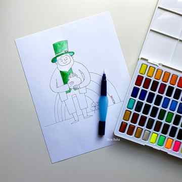 Leprechaun with Watercolor Pans