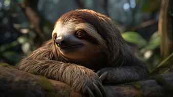 Brown throated three toed sloth generative ai